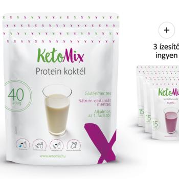 KetoMix Fehérje koktél 1200 g (40 adag) 1. ízesítés a koktélhoz:: ananász, 2. ízesítés a koktélhoz:: kokusz, 3. ízesítés a koktélhoz:: ananász kép