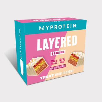 Layered Protein Bar szelet - 6 x 60g - Vanilla Birthday Cake kép