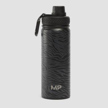 MP Zebra Printed Metal Vizes Palack - Fekete/Grafit - 500ml kép