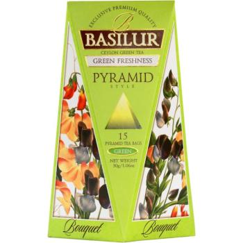 Basilur Bouquet Green Freshness Pyramid, 15 × 2 g kép