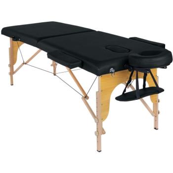 BodyFit összecsukható XXL 2 zónás fa Masszázságy 223x70,5cm - Fekete kép