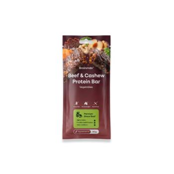 BrainMax® Beef & Cashew Protein Bar, Vegetables, 50 g kép