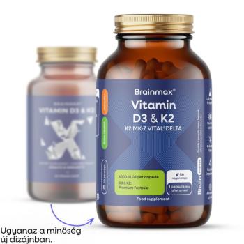 BrainMax D3- és K2-vitamin, D3 5000 NE / K2 MK7 all-transz K2VITAL®DELTA 150 mcg, 50 növényi kapszula kép