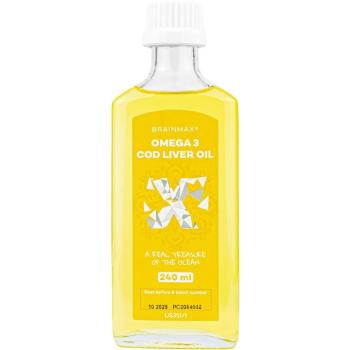 BrainMax Omega 3 tőkehalmájolaj, citrom, 240ml kép