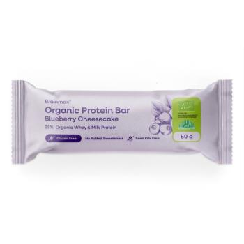 BrainMax Pure® Blueberry Cheesecake Protein Bar, Proteinszelet Áfonya sajttorta, 60 g kép