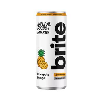 Brite Natural Energy Drink ananász mangó, energia szénsavas ital, ananász és mangó, 330 ml kép