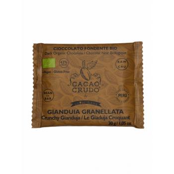 Cacao Crudo Raw Étcsokoládé darált mogyoróval, BIO, 30 g kép