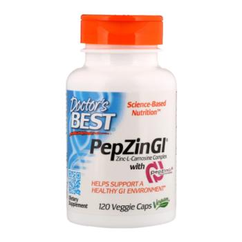 Doctor's Best PepZin GI, cink-L-karnozin komplex, cink-L-karnozin, 120 gyógynövény kapszula kép