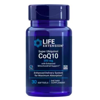 Élethosszabbító Super Ubiquinol CoQ10 fokozott mitokondriális támogatással, Q10 koenzim, 200 mg, 30 kapszula kép