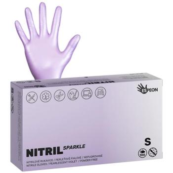 ESPEON Nitril Sparkle gyöngyházfényű lila méret S, 100 darab kép