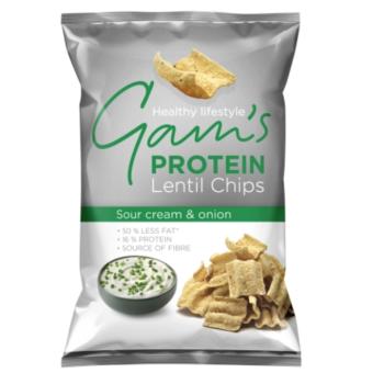 GAM'S Protein lencse chips tejföllel és hagymával, 65 g kép