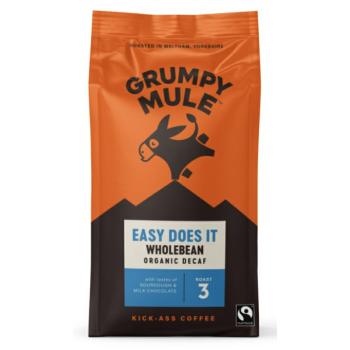 Grumpy Mule Easy Does It, koffeinmentes kávébab, bio, 200 g