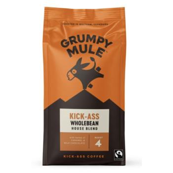 Grumpy Mule Kick-Ass Wholebean kávé, 100% Arabica, szemes kávé, bio, 200 g kép