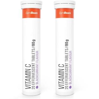 GymBeam C-vitamin 1000 mg pezsgőtabletta, fekete ribizli 2 × 20 tabletta kép