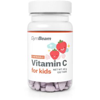 GymBeam C-vitamin, rágótabletta gyerekeknek - eper, 120 db kép