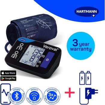 HARTMANN Veroval Compact + Connect, AFIB és Bluetooth csatlakozás + adapter (szett), 3 év garancia kép