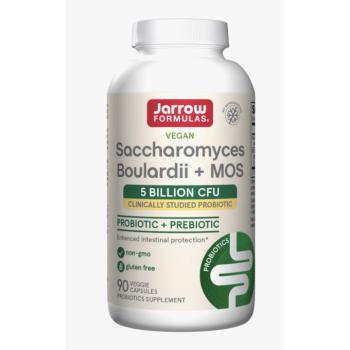 Jarrow Saccharomyces Boulardii + MOS, probiotikumok, 5 milliárd CFU, 90 növényi kapszula kép