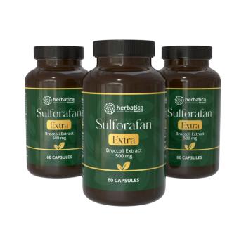 Kedvezményes szett: 3x Sulforafán EXTRA – brokkolikivonat 500 mg, 60 kapszula – Herbatica kép