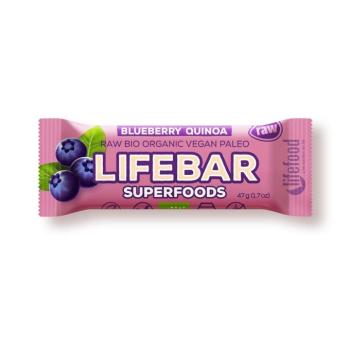 LifeFood - Blueberry Lifebar bot quinoával BIO, RAW, 47 g kép