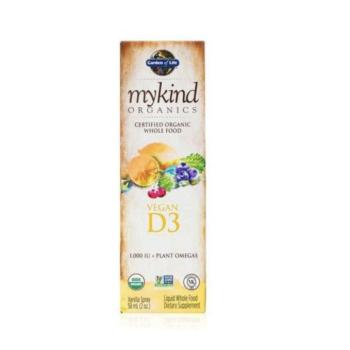 Mykind Organics Vegan D3 Oranic spray 1000 NE, D3-vitamin spray, vanília, 58 ml kép