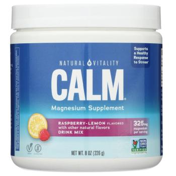 Natural Vitality Calm Magnesium Drink Mix, magnézium, málna és citrom, 226 g kép