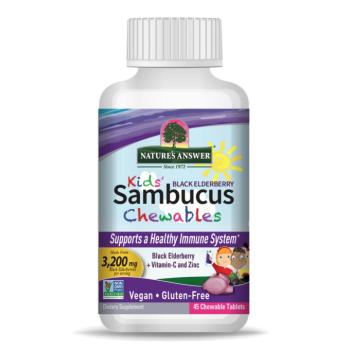 Nature's Answer Kid's Sambucus rágótabletta, rágótabletta gyerekeknek, bodza kivonat, 45 db kép