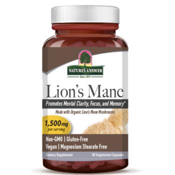 Nature's Answer Oroszlánsörény, Oroszlánsörény gomba termőtest kivonat, 1500 mg, 90 kapszula kép