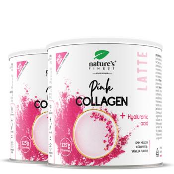 Nature's Finest Pink Latte Collagen | kollagén és hialuronsav beauty latte | támogatja a bőr hidratálását, ragyogását és rugalmasságát kép