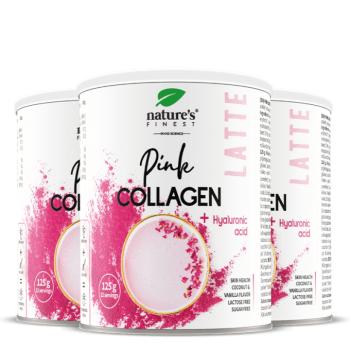 Nature's Finest Pink Latte Collagen | kollagén peptidek és ashwagandha a bőrért | hialuronsav hidratálásért, ragyogásért és rugalmasságért | rózsaszín kép