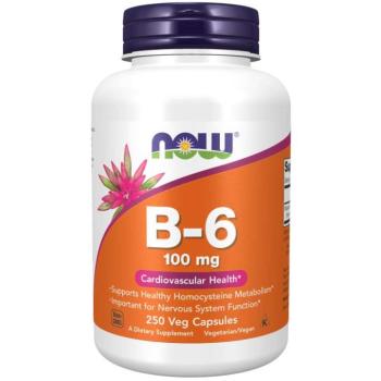 NOW B6-vitamin Piridoxin, 100mg, 250 kapszula