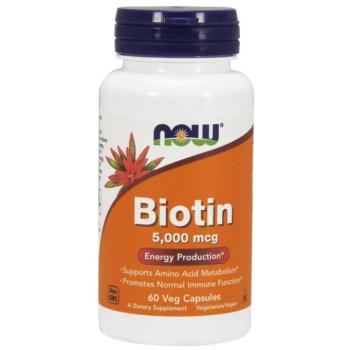 NOW Biotin, 5000 ug, 60 növényi kapszulában kép