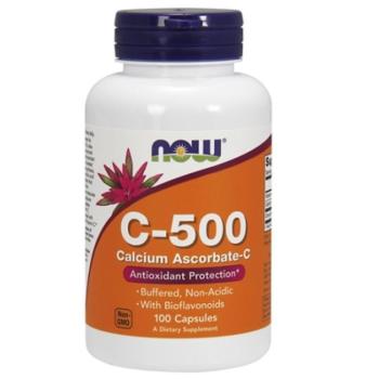 NOW C-500 vitamin pufferolt, PH semleges C-vitamin, 100 kapszula kép