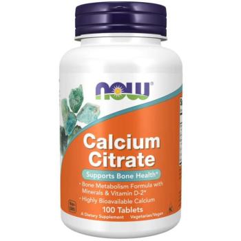 NOW Calcium citrate, Kalcium-citrát, ásványi anyagokkal és D-2-vitaminnal, 100 tabletta kép