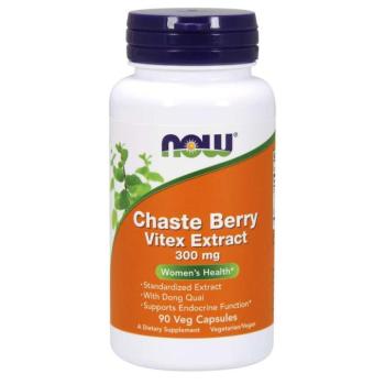 NOW Chaste Berry Vitex kivonat, 300 mg, 90 gyógynövény kapszula kép