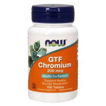 NOW Chromium GTF, 200 µg, 100 tabletta