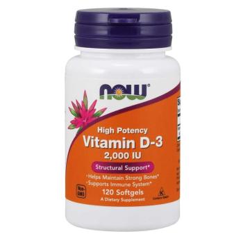 NOW D3-vitamin, 2000 NE, 120 softgel kapszula kép