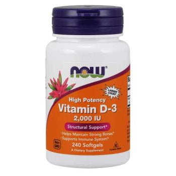 NOW D3-vitamin, 2000 NE, 240 softgel kapszula kép