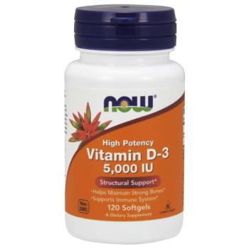 NOW D3-vitamin, 5000 NE, 120 lágygél kapszula kép
