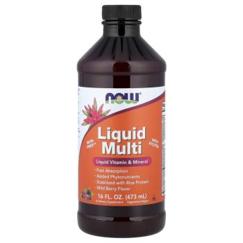 NOW® Foods NOW folyékony Multi, erdei gyümölcs (Vasmentes), 473 ml kép