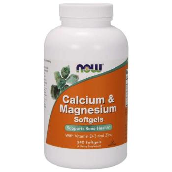 NOW kalcium és magnézium D-3-vitaminnal és cinkkel, kalcium + magnézium + D3-vitamin és cink, 240 lágygél kapszula kép
