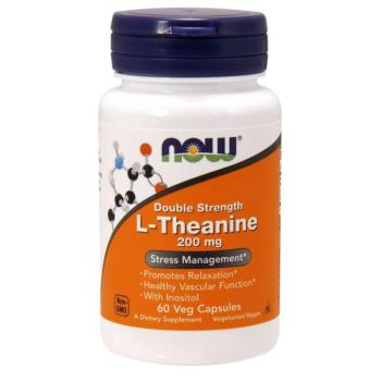 NOW L-Theanine Inositol Double Strength-el, 200 mg, 60 növényi kapszulában kép