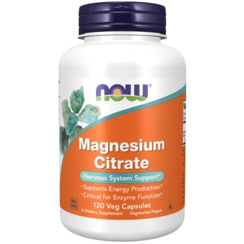 NOW Magnézium-citrát (magnézium-citrát), 400 mg, 120 növényi kapszula kép