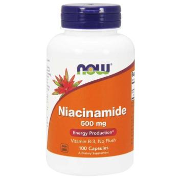 NOW Nikotinamid B3-vitamin, Niacinamid, 500 mg, 100 kapszula kép