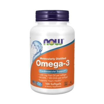 NOW Omega-3, molekulárisan desztillált, 100 lágygél kapszula kép
