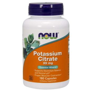 NOW Potassium Citrate, Kálium-citrát, 99 mg, 180 növényi kapszula kép