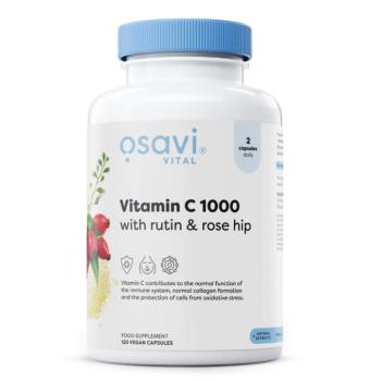 Osavi C-vitamin rutinnal és csipkebogyóval, 1000 mg C-vitamin rutinnal és csipkebogyóval, 120 vegán kapszula kép