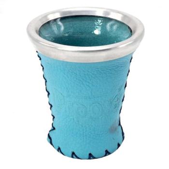 Pipore VILÁGOS KÉK Csésze, üveg + bőr Mate tök, Kalabaza, 150ml kép