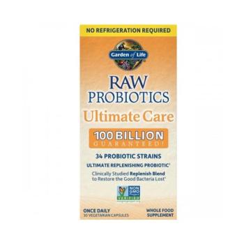 RAW probiotikumok, Ultimate Care, 100 milliárd CFU, 34 probiotikus törzs, 30 növényi kapszula kép
