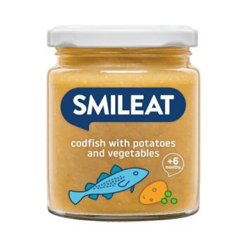 Smileat BIO köret vad tőkehal burgonyával és zöldségekkel, extra szűz olívaolajjal 6 hónapos kortól, 230 g kép