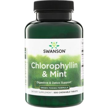 Swanson Chlorofillin és menta, 500 rágótabletta